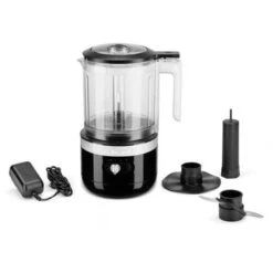 KitchenAid Cordless 5-Cup Food Chopper With Multi-Purpose Blade And Whisk Accessory In Onyx Black