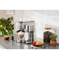 KitchenAid 47 Oz Semi-Automatic Espresso Machine In Brushed Stainless Steel -KitchenAid 61461562 18