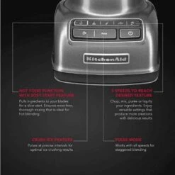 Kitchenaid 550W Liquid Graphite 5 Speed Stand Blender, 5KSB1585DQG -KitchenAid YAlpJ02dov6vV xxlarge