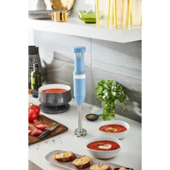 KitchenAid Cordless Variable-Speed Immersion Blender In Blue Velvet With Whisk And Blending Jar -KitchenAid khbbv53vb 2