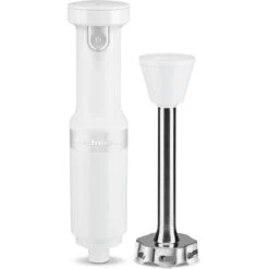 KitchenAid Cordless Variable-Speed Immersion Blender In White With Whisk And Blending Jar -KitchenAid khbbv53wh 4