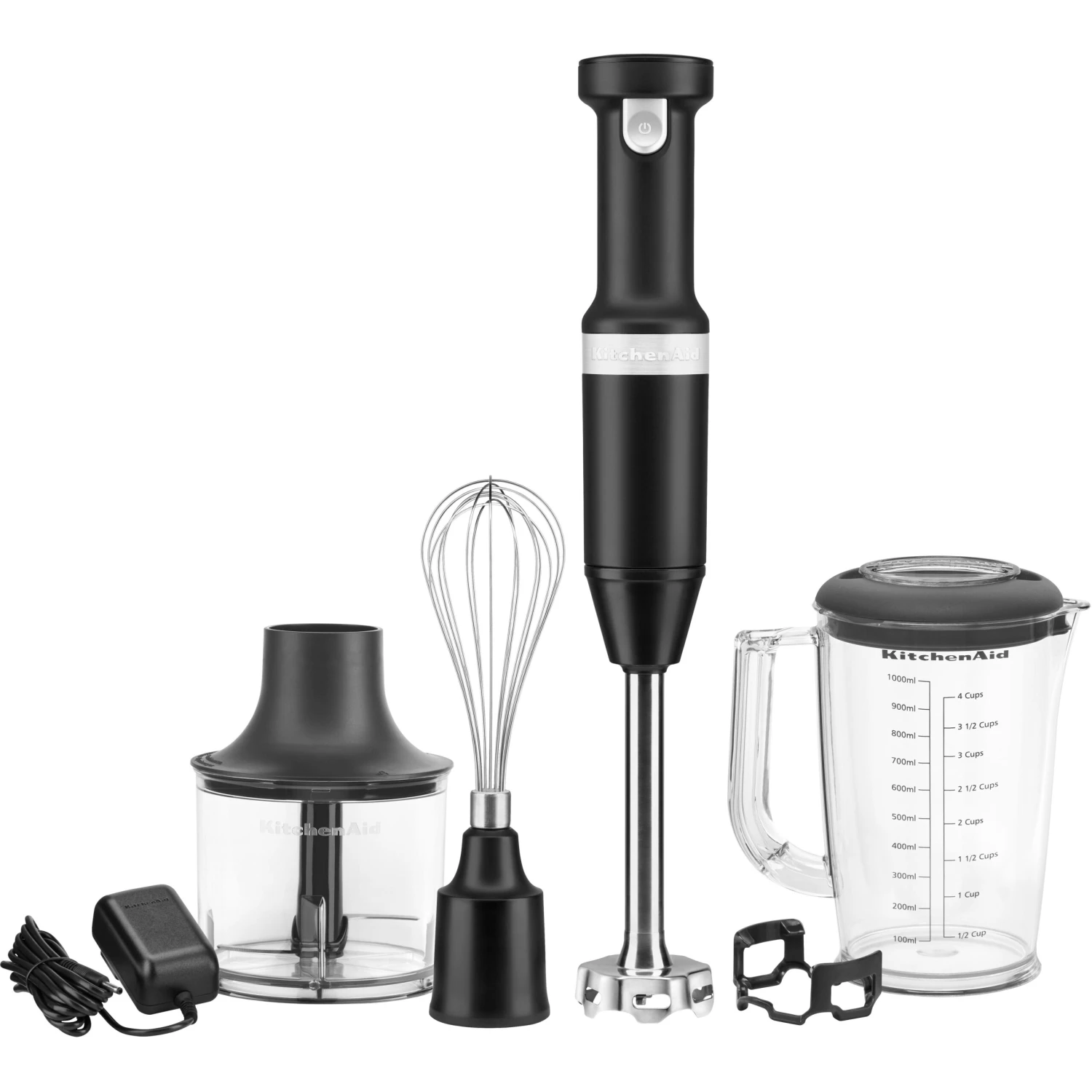 KitchenAid Cordless Variable Speed Hand Blender With Chopper And Whisk Attachment In Black Matte 3 KitchenAid Cordless Variable Speed Hand Blender With Chopper And Whisk Attachment In Black Matte