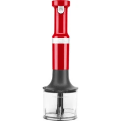 KitchenAid Cordless Variable Speed Hand Blender With Chopper And Whisk Attachment In Empire Red -KitchenAid khbbv83er 4