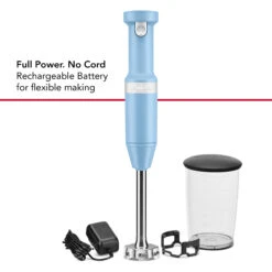 KitchenAid Cordless Variable Speed Hand Blender With Chopper And Whisk Attachment In Blue Velvet -KitchenAid khbbv83vb 4