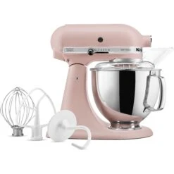 KitchenAid Artisan Series 325-Watt Tilt-Back Head Stand Mixer In Feather Pink -KitchenAid ksm150psft 4