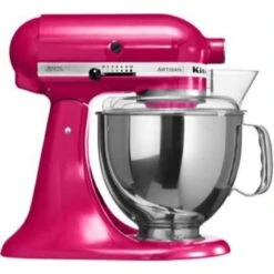 Kitchenaid Artisan Design 300W 4.8L Raspberry Ice Double Coat Tilt Head Stand Mixer, 5KSM150PSDRI